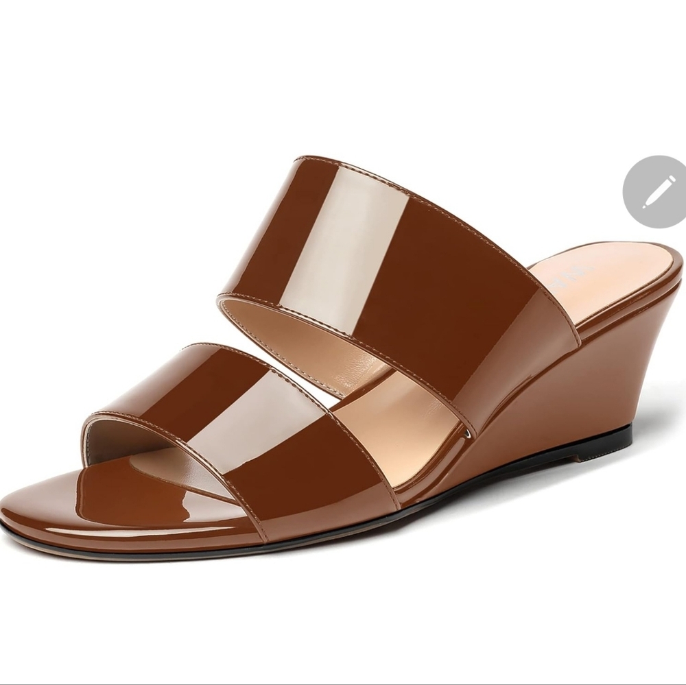Wayderns Open Toe Slip on Wedge Sandals Sz 10.5